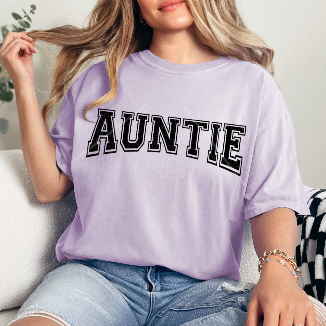 Auntie Varsity Style Comfort Colors Tee