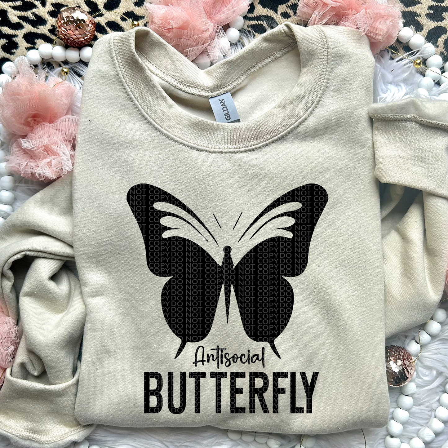 Antisocial Butterfly | Comfort Colors Tee or Gildan Crewneck Sweatshirt